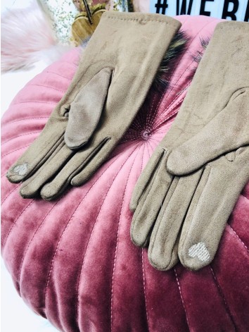 Dámske rukavice s pravou kožušinkou