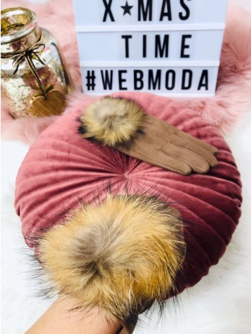 Dámske rukavice s pravou kožušinkou