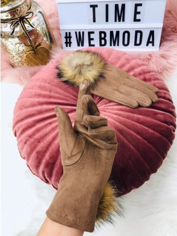 Dámske rukavice s pravou kožušinkou