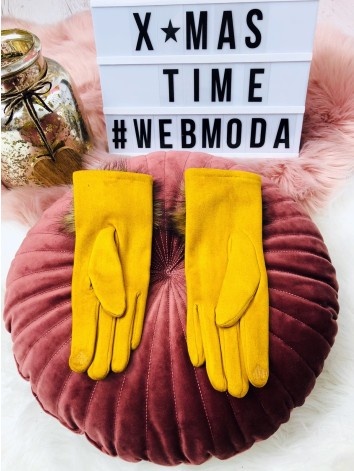 Dámske rukavice s pravou kožušinkou
