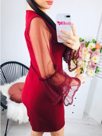 Dámske bordové spoločenské šaty