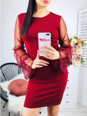 Dámske bordové spoločenské šaty