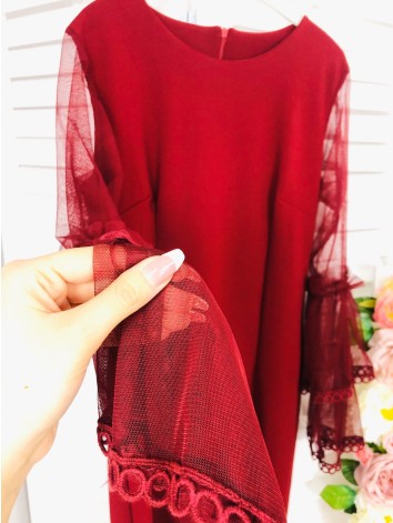 Dámske bordové spoločenské šaty