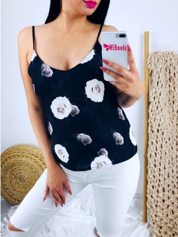 Modrý kvetovaný top - tielko