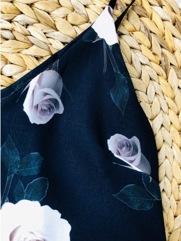 Modrý kvetovaný top - tielko