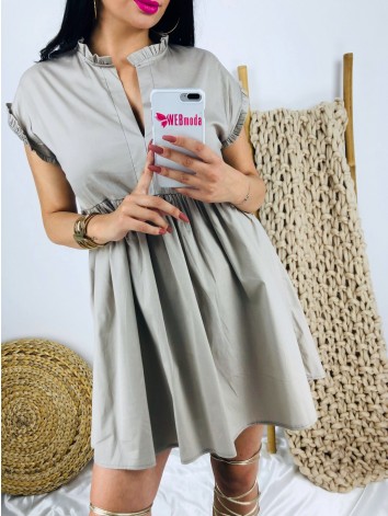 Košeľové šaty v béžovej farbe