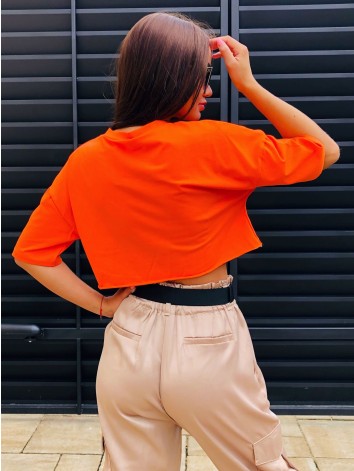 Dámsky oranžový crop top