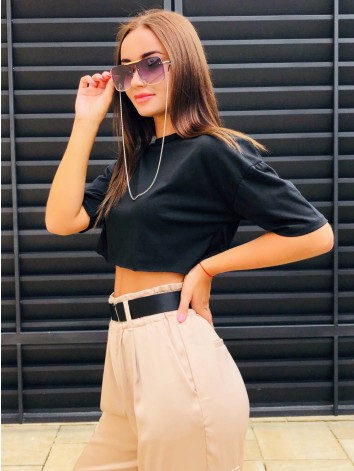 Dámsky čierny crop top
