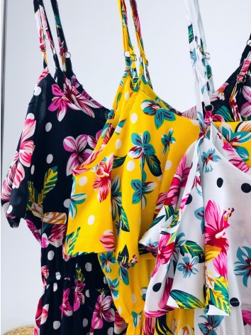 Letné modré kvetované šaty