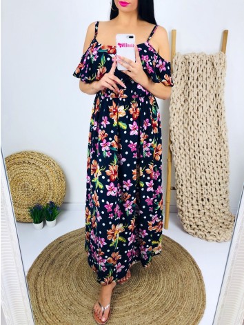 Letné modré kvetované šaty