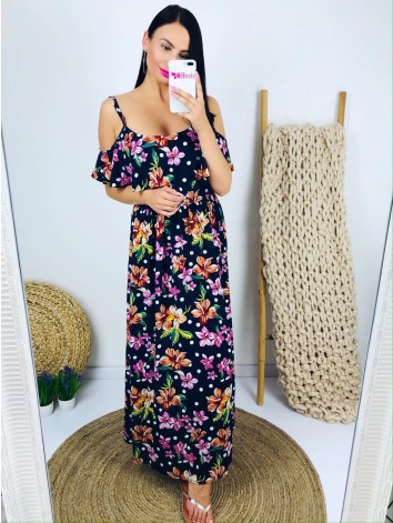 Letné modré kvetované šaty