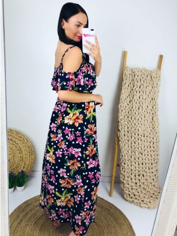 Letné modré kvetované šaty