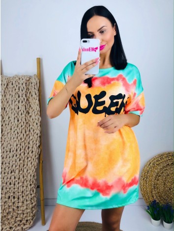 Dámske oranžové oversize šaty QUEEN