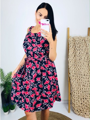 Modré letné vzorované šaty