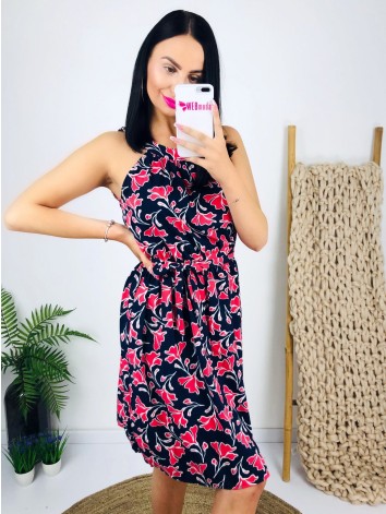 Modré letné vzorované šaty