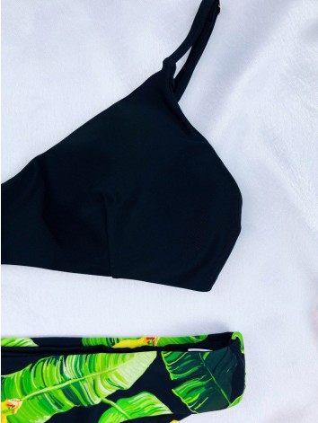 Čierne dvojdielne plavky - brazilky