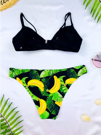 Čierne dvojdielne plavky - brazilky