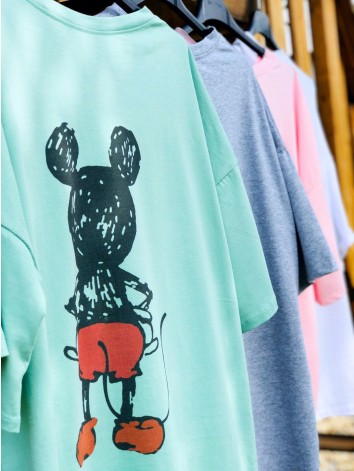 Oversize modré tričko Mickey Mouse