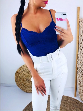 Modré čipkované body Roela