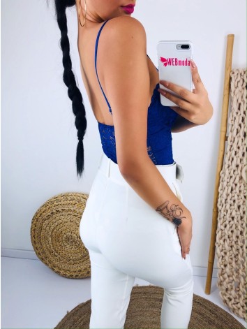 Modré čipkované body Roela