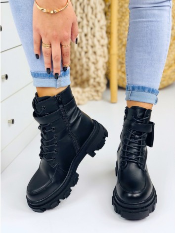 Dámske čierne kanady s kapsičkou