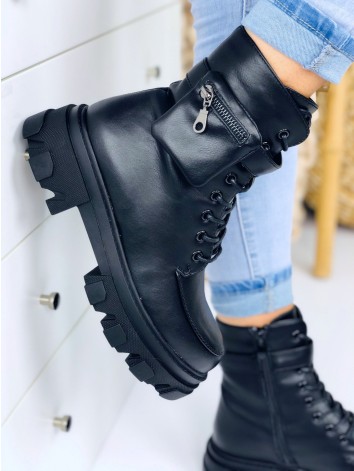 Dámske čierne kanady s kapsičkou