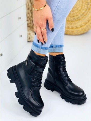 Dámske čierne kanady s kapsičkou