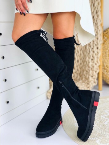 Dámske čierne čižmy na platforme