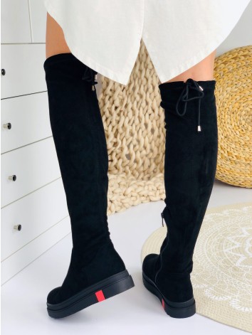 Dámske čierne čižmy na platforme