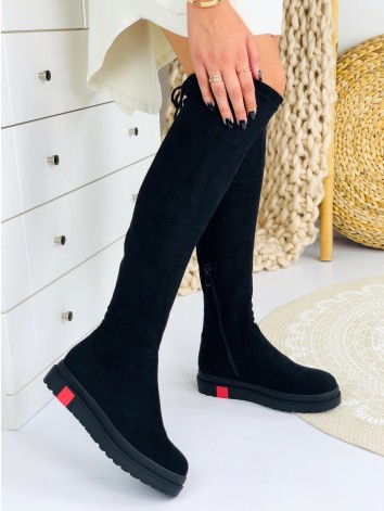 Dámske čierne čižmy na platforme