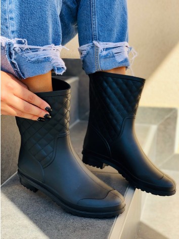 Dámske čierne nízke gumáky