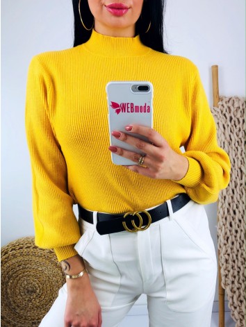 Dámsky svetríkový žltý rolák
