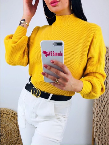 Dámsky svetríkový žltý rolák