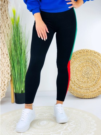 Teplákové čierno-zelené legíny