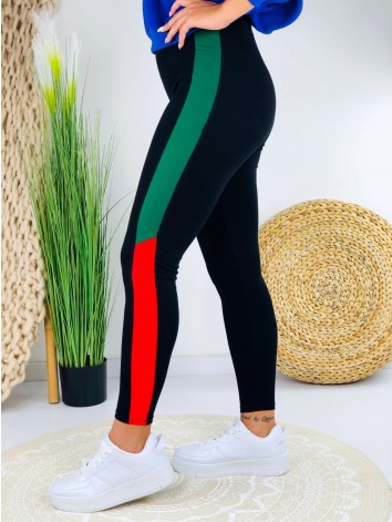 Teplákové čierno-zelené legíny