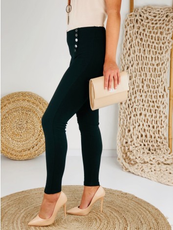Čierne legínové nohavice s gombíkmi