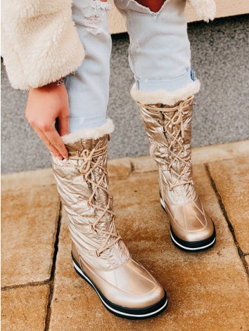 Dámske vysoké zlaté snehule