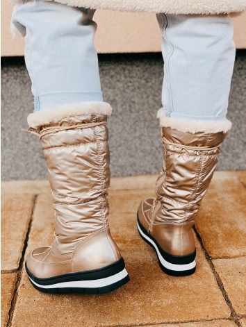 Dámske vysoké zlaté snehule