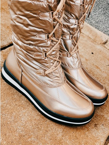 Dámske vysoké zlaté snehule