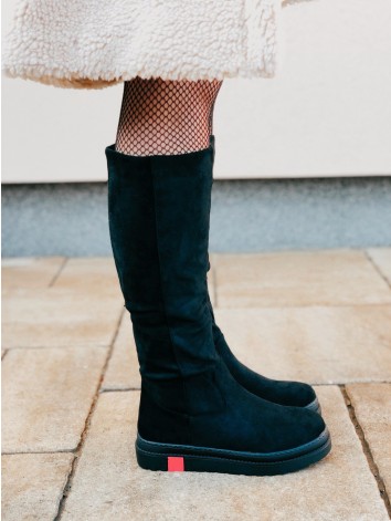 Dámske čierne čižmy na platforme