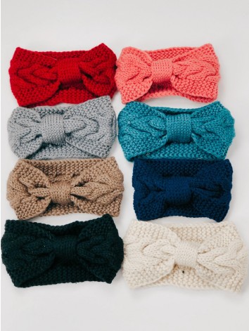 Dámska sivá pletená čelenka