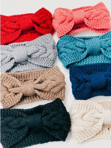 Dámska sivá pletená čelenka