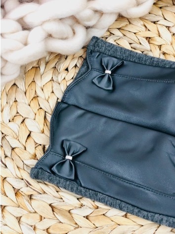 Dámske kombinované sivé rukavice