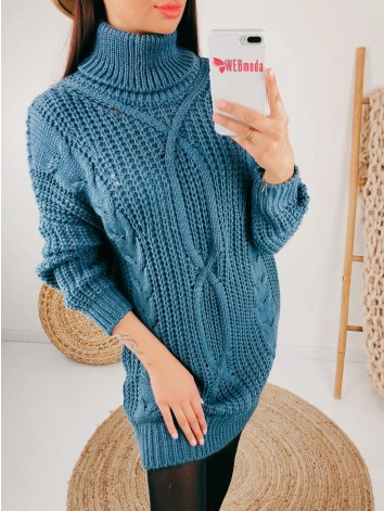 Dámske modré pletené šaty