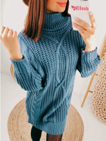 Dámske modré pletené šaty