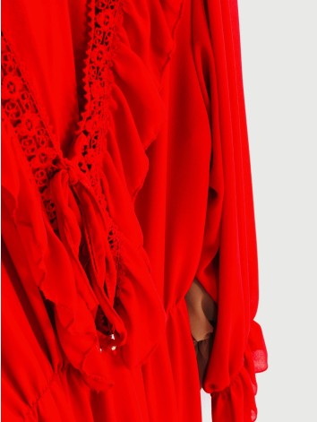 Elegantné červené šaty s čipkou