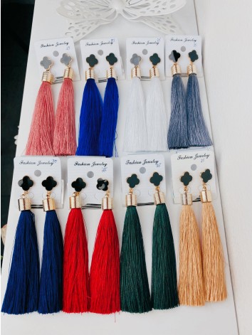 Dámske tmavé modré strapcové náušnice