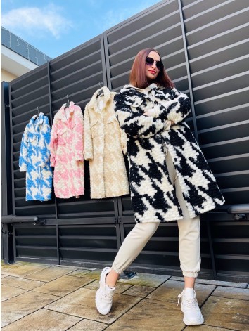 Dlhý prechodný košeľový kabát - béžový