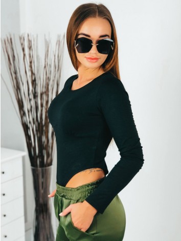 Dámske čierne body s rozparkom