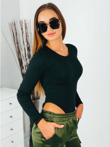 Dámske čierne body s rozparkom